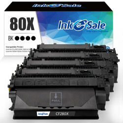 INK E-SALE Replacement for HP CF280X Black Toner Cartridges, 4 packs